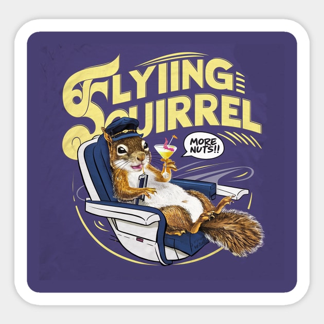 Flying Squirrel Sticker by Dizgraceland